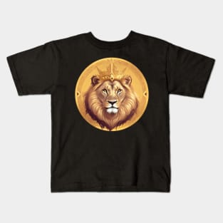 Regal Lion with Crown no.10 Kids T-Shirt
